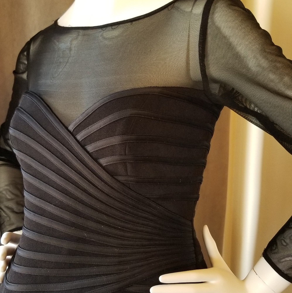 Black Sheer Blouse Fitted Bodice